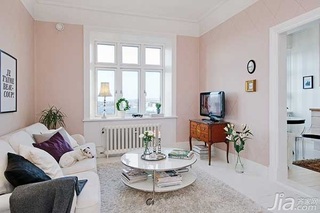 小户型粉色客厅沙发图片