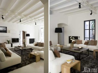 二居室白色经济型客厅沙发图片