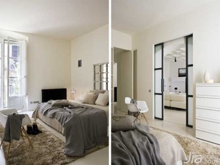 二居室温馨暖色调经济型卧室床效果图