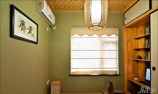 美式乡村风格三居室120平米书房窗帘图片