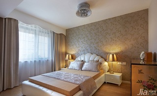 混搭风格三居室140平米以上卧室卧室背景墙窗帘效果图