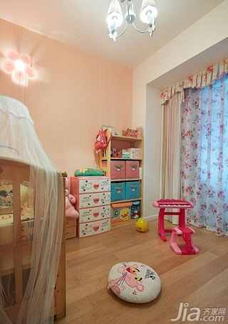 混搭风格三居室140平米以上儿童房窗帘效果图