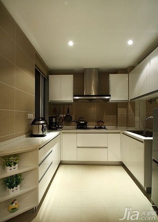 简约风格二居室白色15-20万厨房装修图片