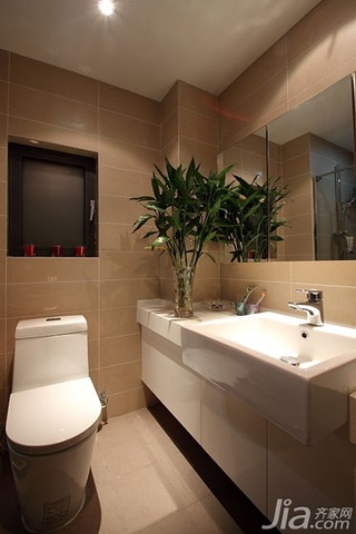 简约风格公寓80平米卫生间洗手台婚房家居图片