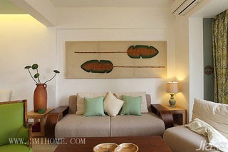 三米设计混搭风格复式富裕型沙发背景墙沙发效果图