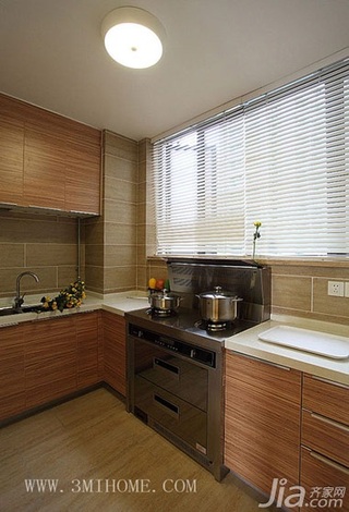 三米设计混搭风格复式富裕型厨房橱柜安装图