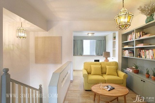 三米设计混搭风格复式小清新富裕型书房沙发效果图