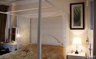 美式乡村风格复式140平米以上卧室床图片