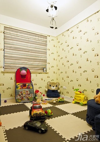 简约风格二居室100平米儿童房卧室背景墙装修图片