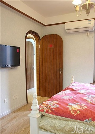 地中海风格二居室90平米卧室婚房平面图