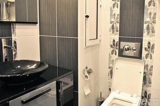 简约风格公寓唯美灰色卫生间洗手台图片