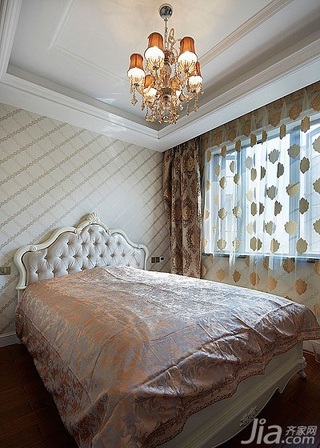 欧式风格三居室富裕型卧室卧室背景墙窗帘图片
