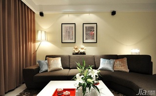 简约风格三居室90平米沙发背景墙窗帘效果图