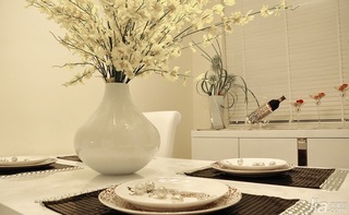 简约风格三居室白色90平米餐桌图片