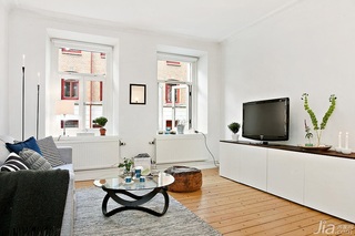 简约风格小户型白色客厅沙发效果图