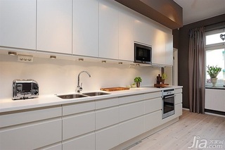 公寓简洁白色140平米以上厨房橱柜设计