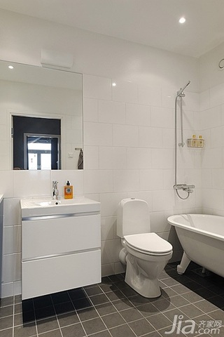 公寓简洁白色140平米以上卫生间洗手台图片