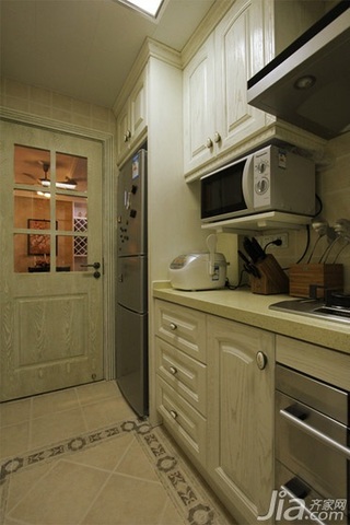 美式乡村风格公寓简洁富裕型厨房橱柜定做