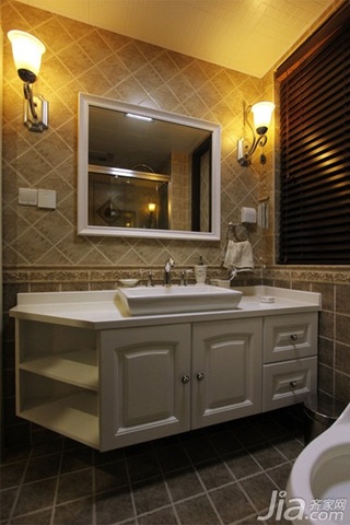 美式乡村风格公寓古典富裕型卫生间洗手台图片