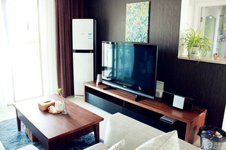 混搭风格二居室经济型客厅电视背景墙沙发效果图