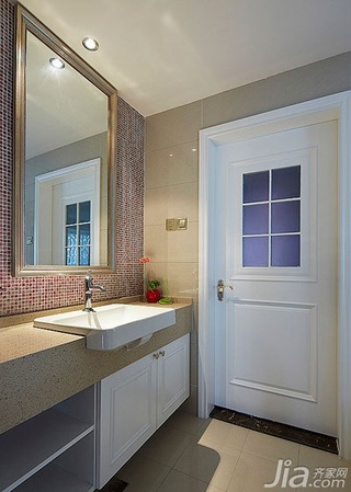 简约风格二居室富裕型卫生间洗手台图片