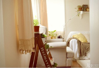 日式风格三居室暖色调5-10万客厅窗帘图片