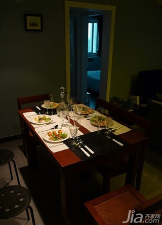 田园风格二居室90平米餐厅餐桌图片