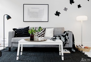 北欧风格公寓简洁客厅沙发效果图