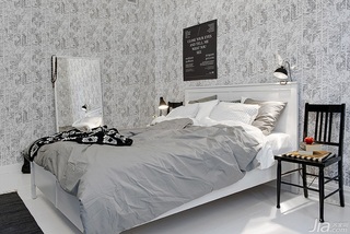 北欧风格公寓灰色卧室卧室背景墙灯具效果图
