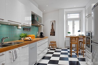 北欧风格二居室原木色厨房洗手台图片
