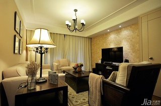 美式风格公寓120平米客厅电视背景墙沙发效果图