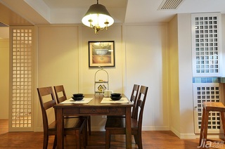 美式风格公寓温馨原木色120平米餐厅餐桌效果图