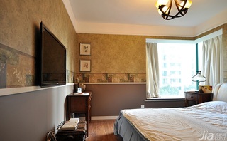 美式风格公寓温馨120平米卧室卧室背景墙床效果图