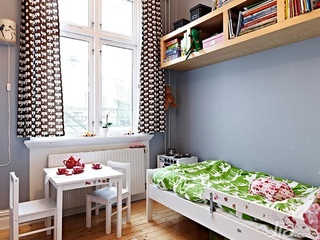 二居室可爱70平米儿童房儿童床图片