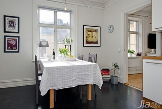 北欧风格二居室白色80平米餐厅餐桌图片