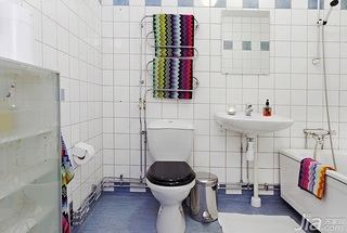 北欧风格二居室简洁白色80平米卫生间洗手台效果图