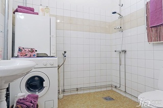 北欧风格一居室白色50平米卫生间洗手台效果图
