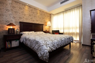 混搭风格二居室温馨90平米卧室卧室背景墙床头柜效果图
