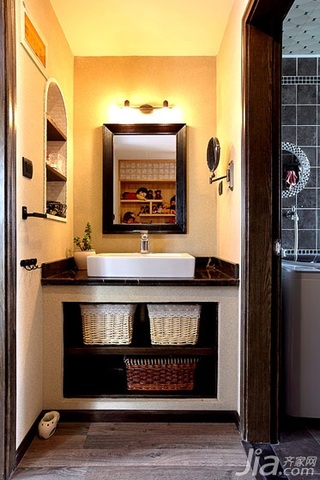 混搭风格二居室暖色调90平米卫生间洗手台图片