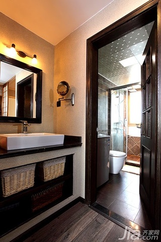 混搭风格二居室温馨90平米卫生间洗手台效果图