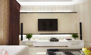 简约风格三居室120平米电视背景墙设计