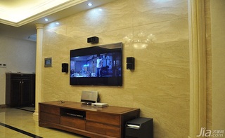 欧式风格三居室富裕型电视背景墙电视柜图片