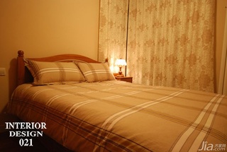 美式乡村风格二居室富裕型卧室窗帘效果图