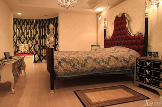 欧式风格公寓古典暖色调富裕型卧室床效果图