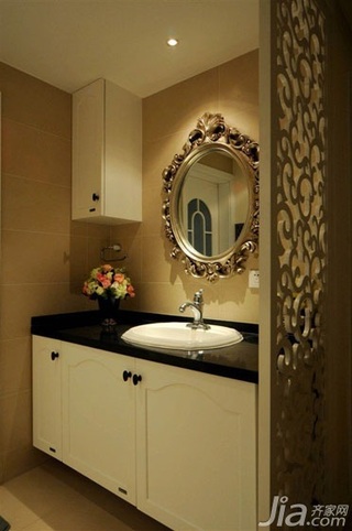 欧式风格公寓简洁富裕型卫生间洗手台效果图