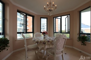 法式风格复式温馨粉色130平米餐厅餐桌效果图