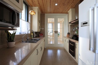 法式风格复式简洁白色130平米厨房橱柜效果图
