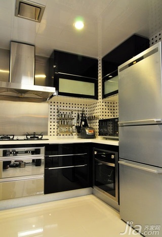 简约风格公寓大气黑色130平米厨房橱柜图片