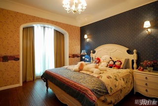 混搭风格二居室可爱儿童房卧室背景墙儿童床效果图