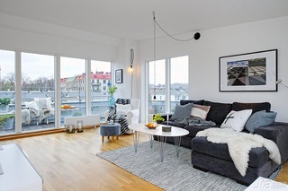 北欧风格公寓简洁客厅沙发图片